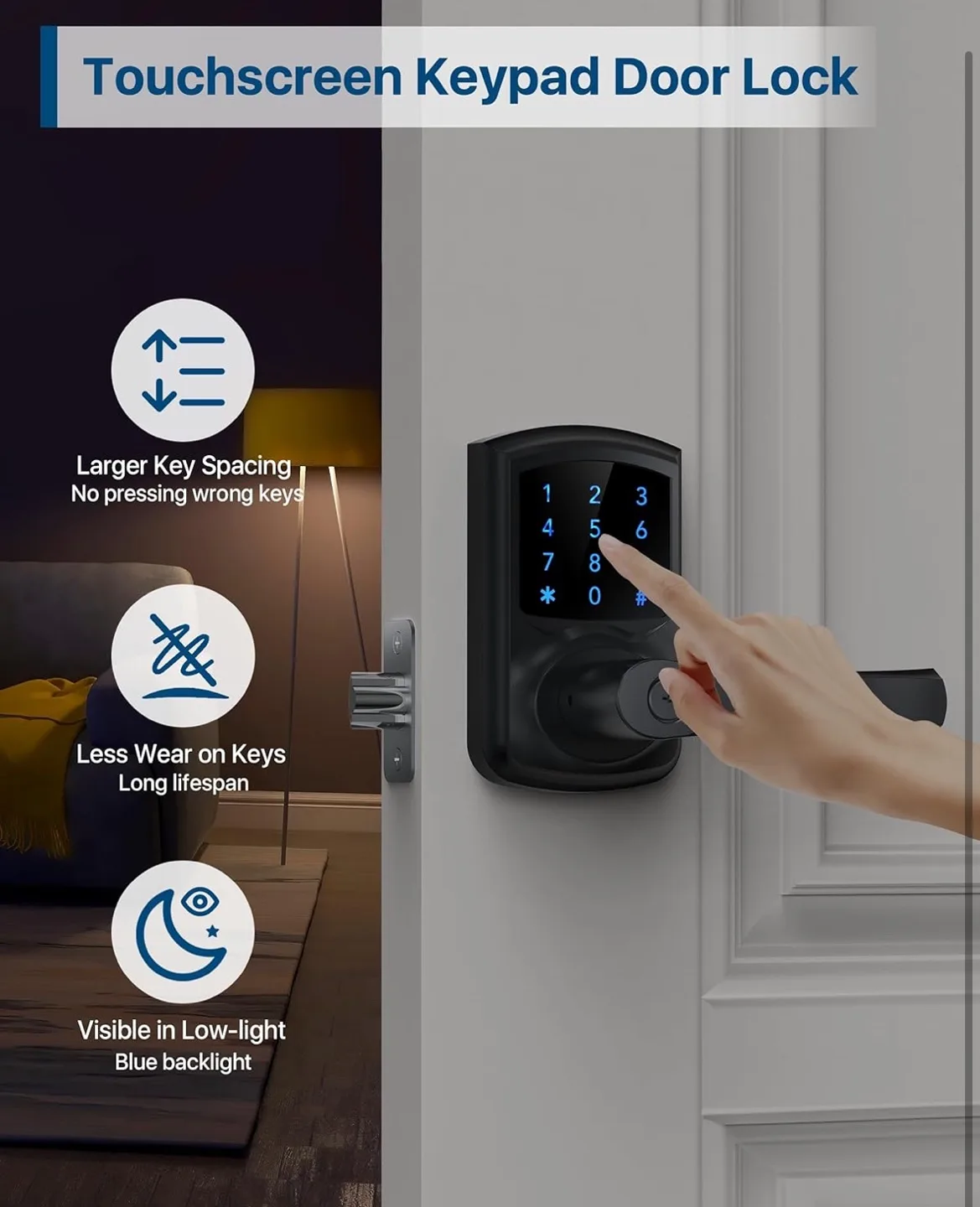 Keyless Entry Door Lock, Keypad image indicator(5)