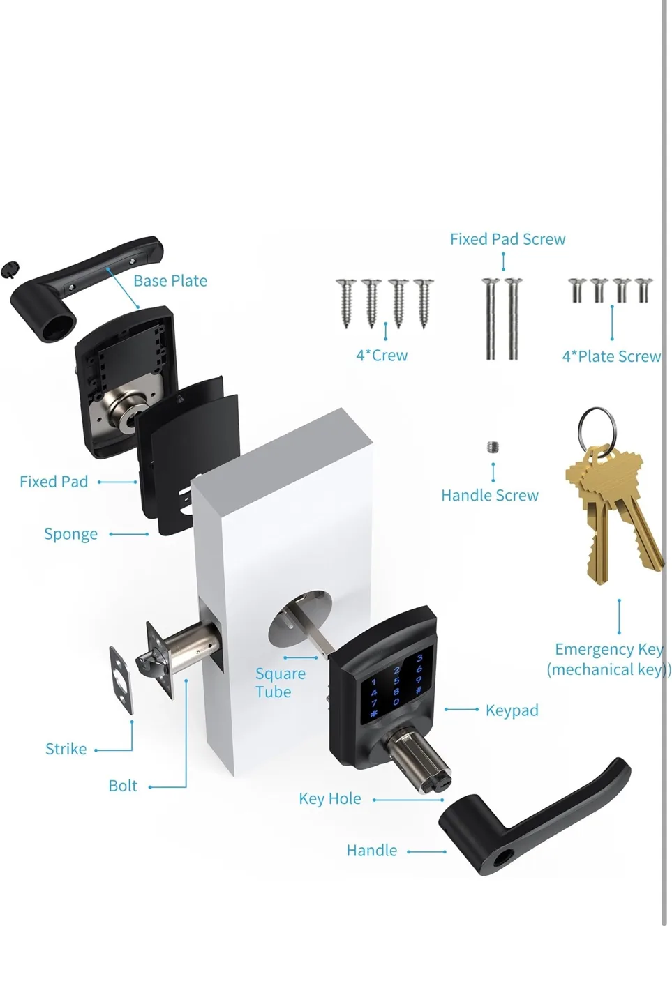 Keyless Entry Door Lock, Keypad image indicator(7)