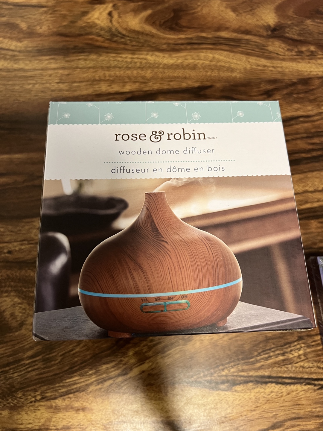 Rose & Robin Wooden Dome Diffuser with 6x10ml Essential Oil Set