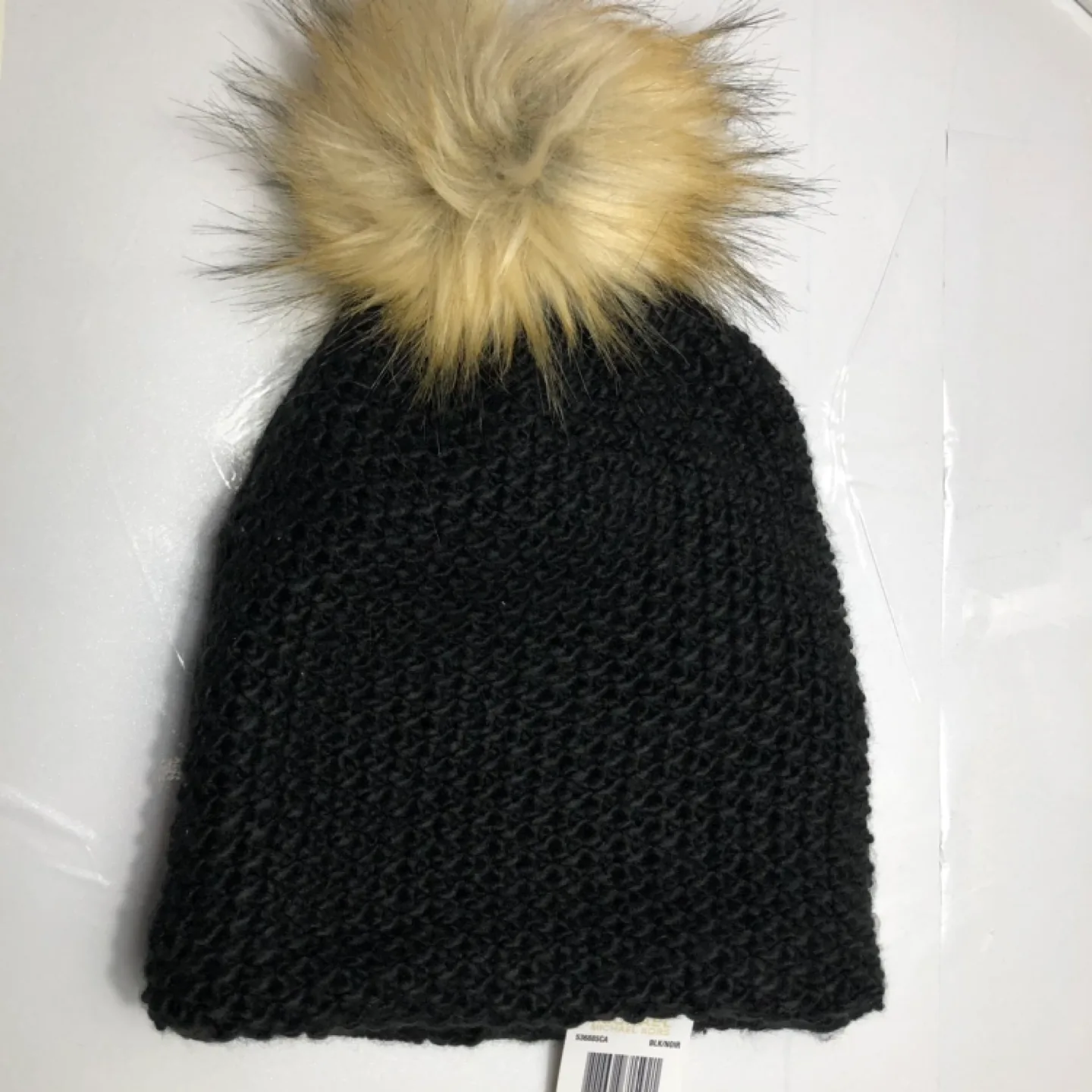 Michael Kors Black Cable Knit Women’s Beanie Hat with Pompom image indicator(3)