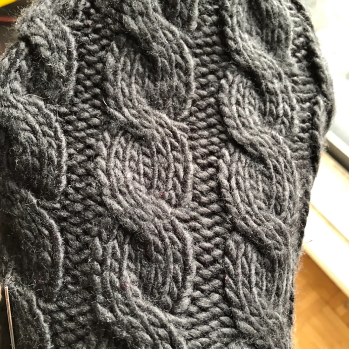 Michael Kors Black Cable Knit Women’s Beanie Hat with Pompom image indicator(5)