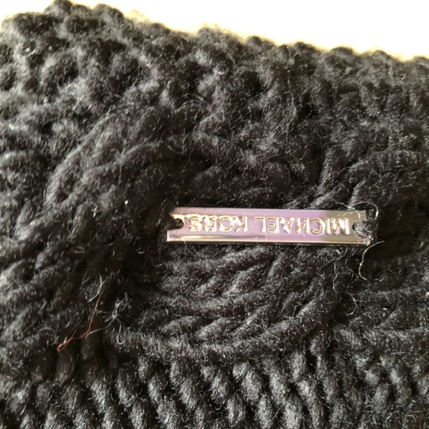 Michael Kors Black Cable Knit Women’s Beanie Hat with Pompom image indicator(4)