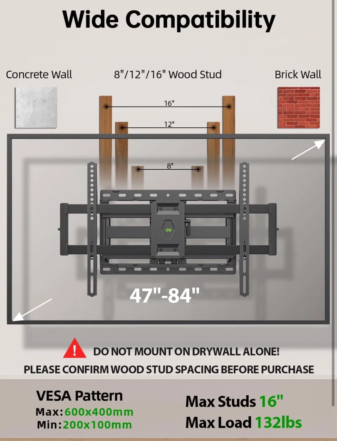 TV Wall Mount Full Motion Swivel Tilt Extendable Bracket image indicator(7)