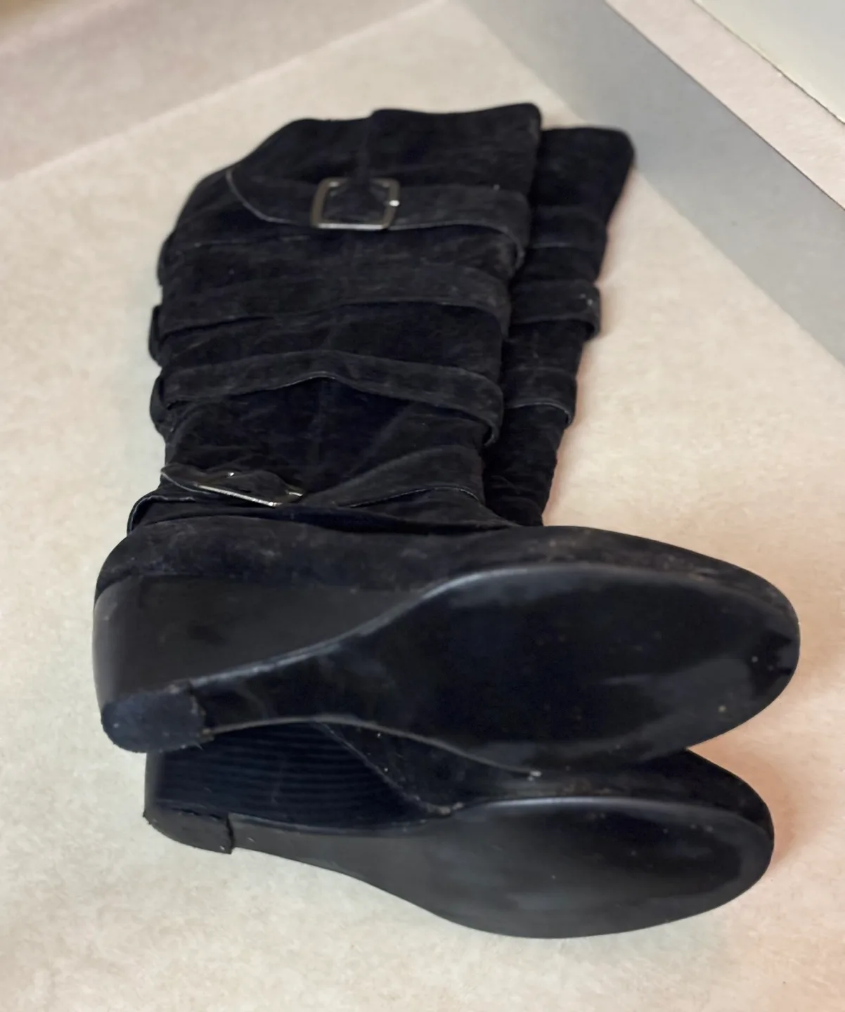 Black Suede Wedge Boots image indicator(2)