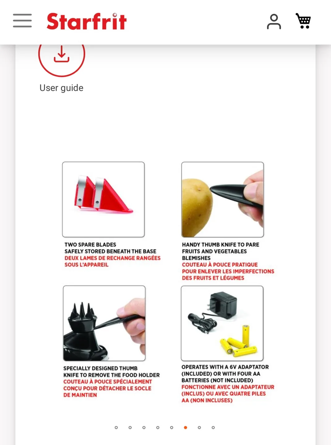 Starfrit Rotator Express Electric Peeler image indicator(9)