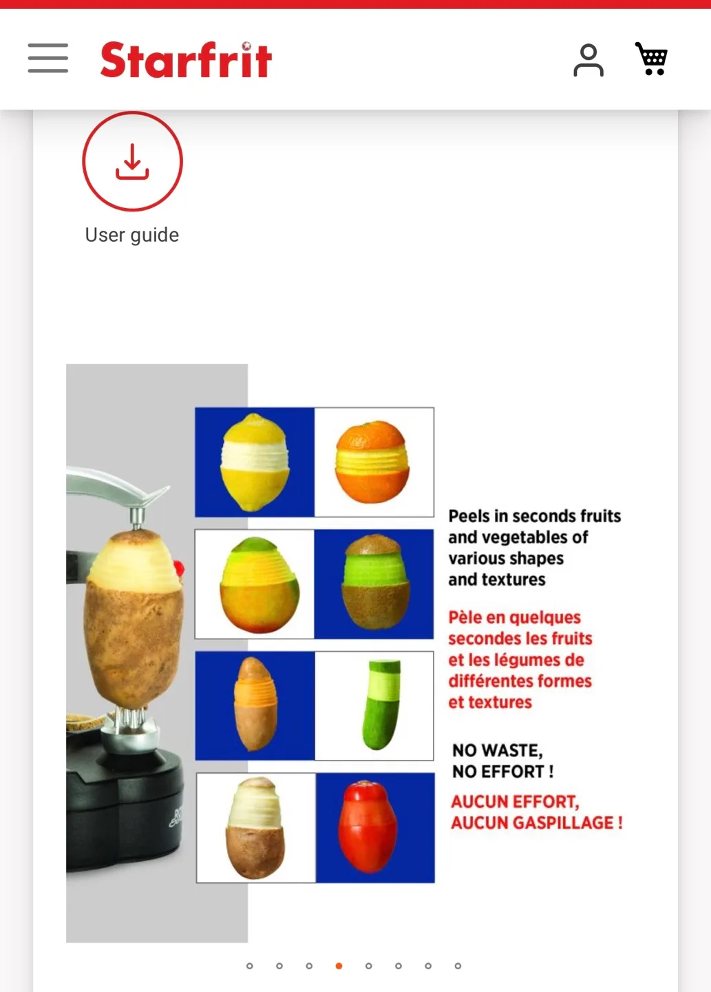 Starfrit Rotator Express Electric Peeler image indicator(7)