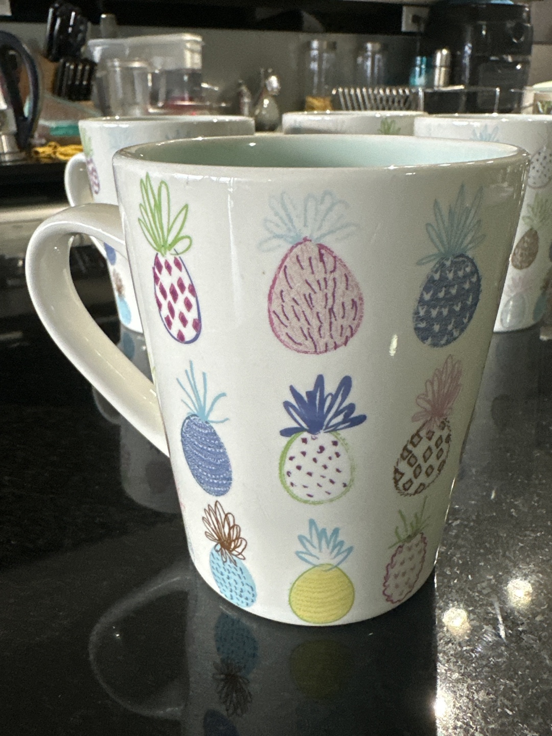 Set of 4 Pineapple Mugs
