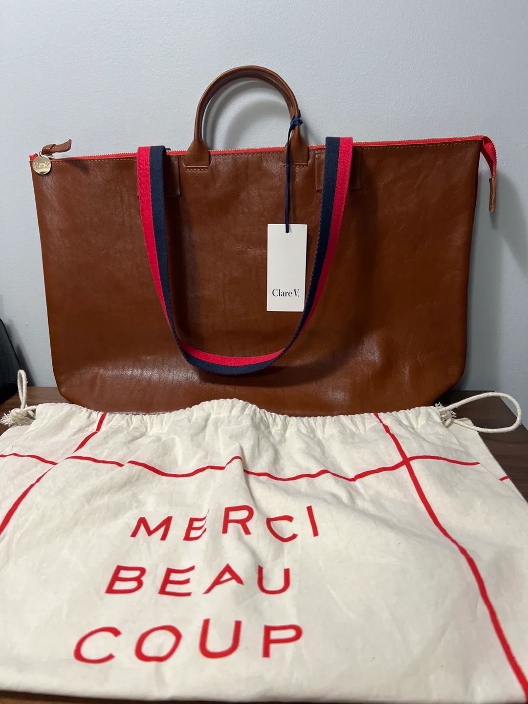 Clare V. Leather Tote Bag thumbnail