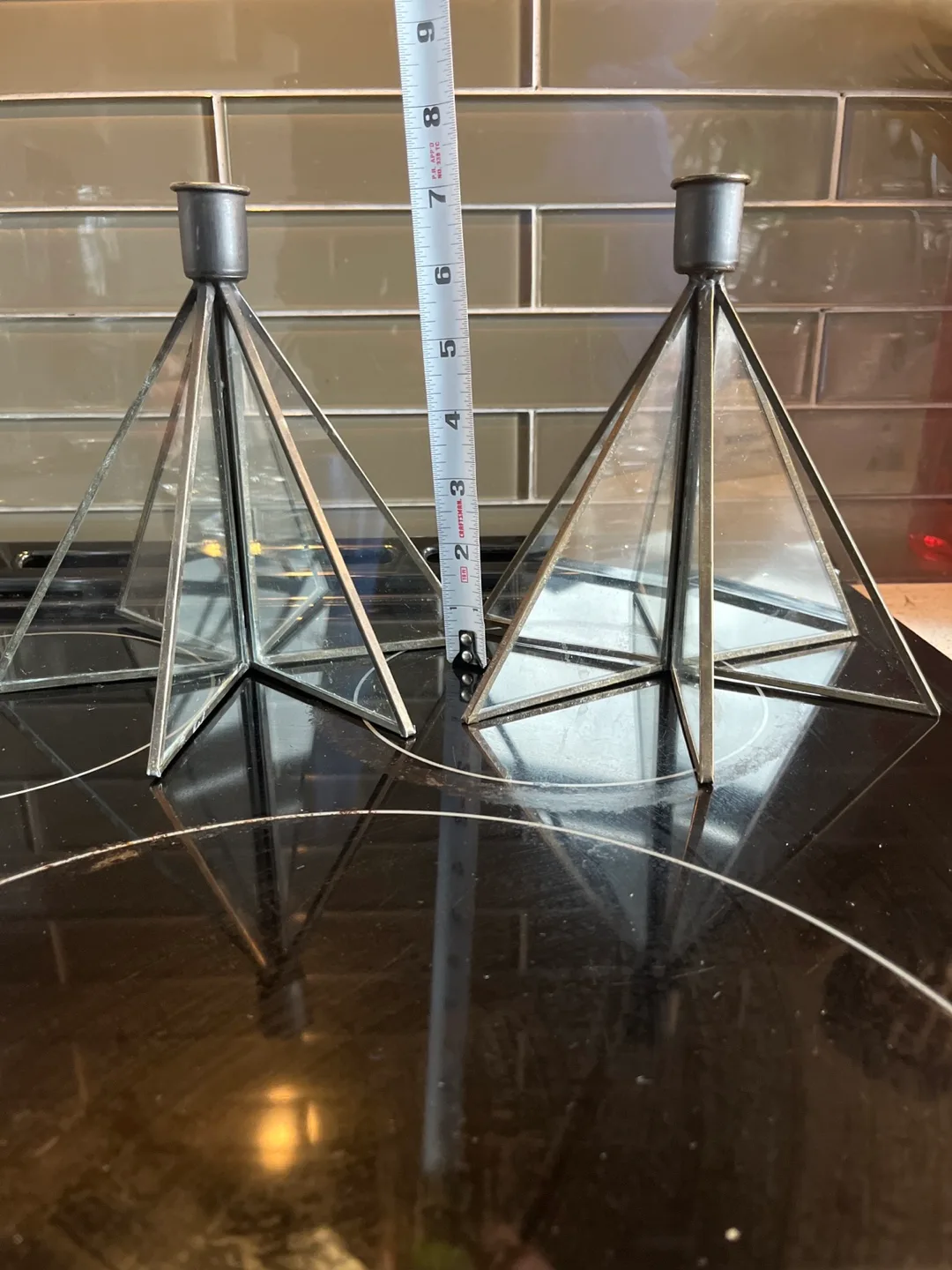 Set of 2 Glass Candle Holders image indicator(2)