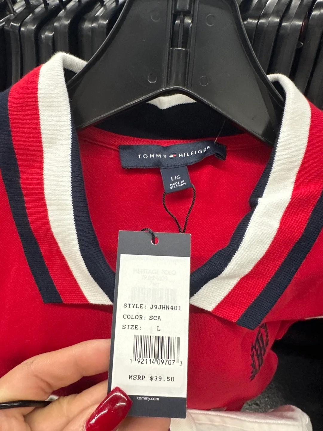 Tommy Hilfiger Red White and Blue Polo Shirt image indicator(2)
