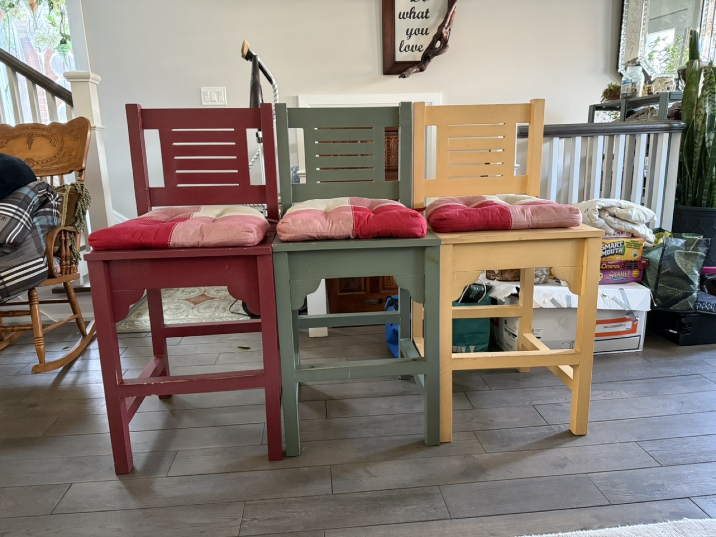 All wood wide seat bar stools