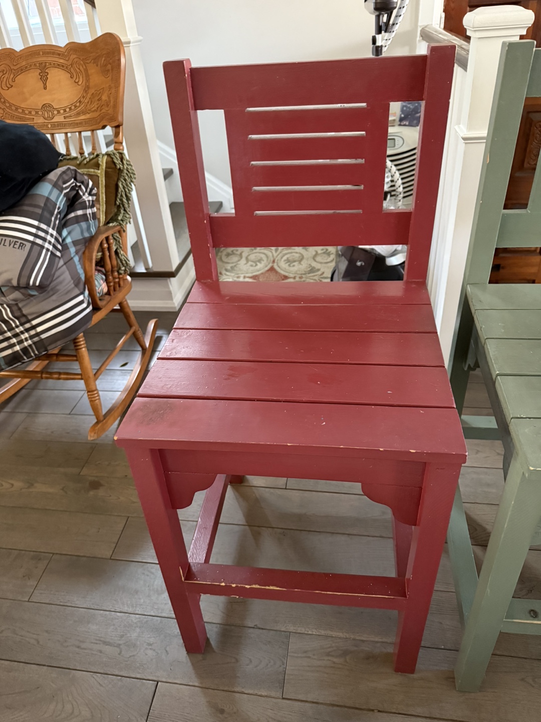 All wood wide seat bar stools - photo 5