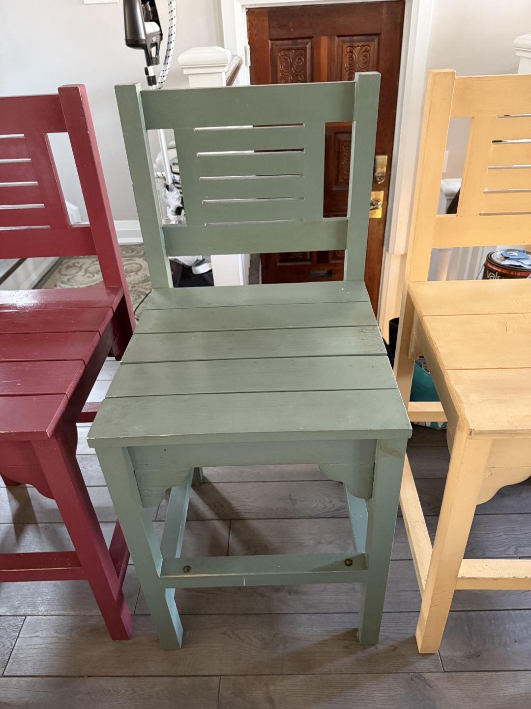 All wood wide seat bar stools - photo 4
