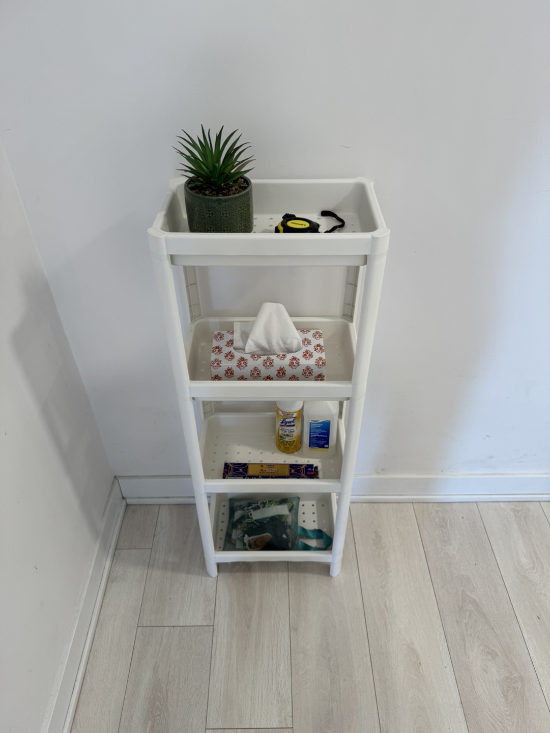 White 4 Tier Storage Shelf - photo 4