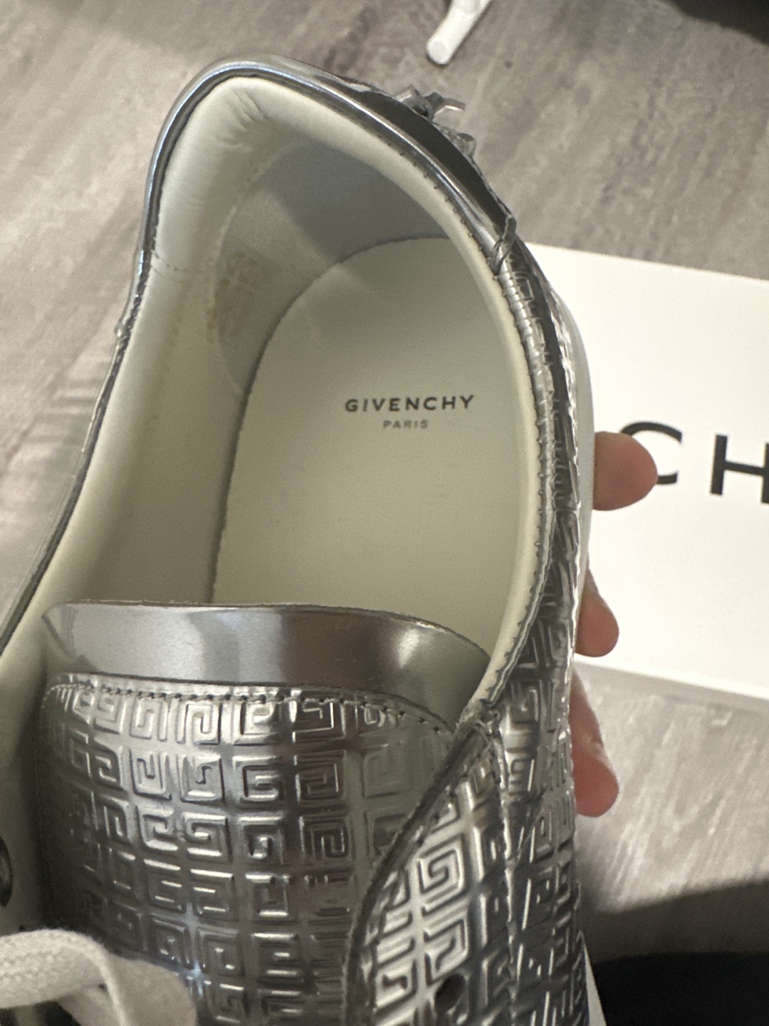 Givenchy Silver Embossed Sneakers - photo 4