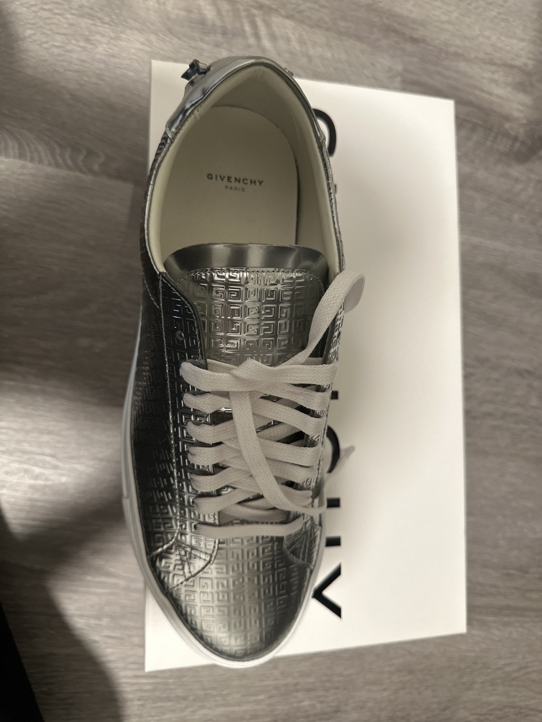 Givenchy Silver Embossed Sneakers