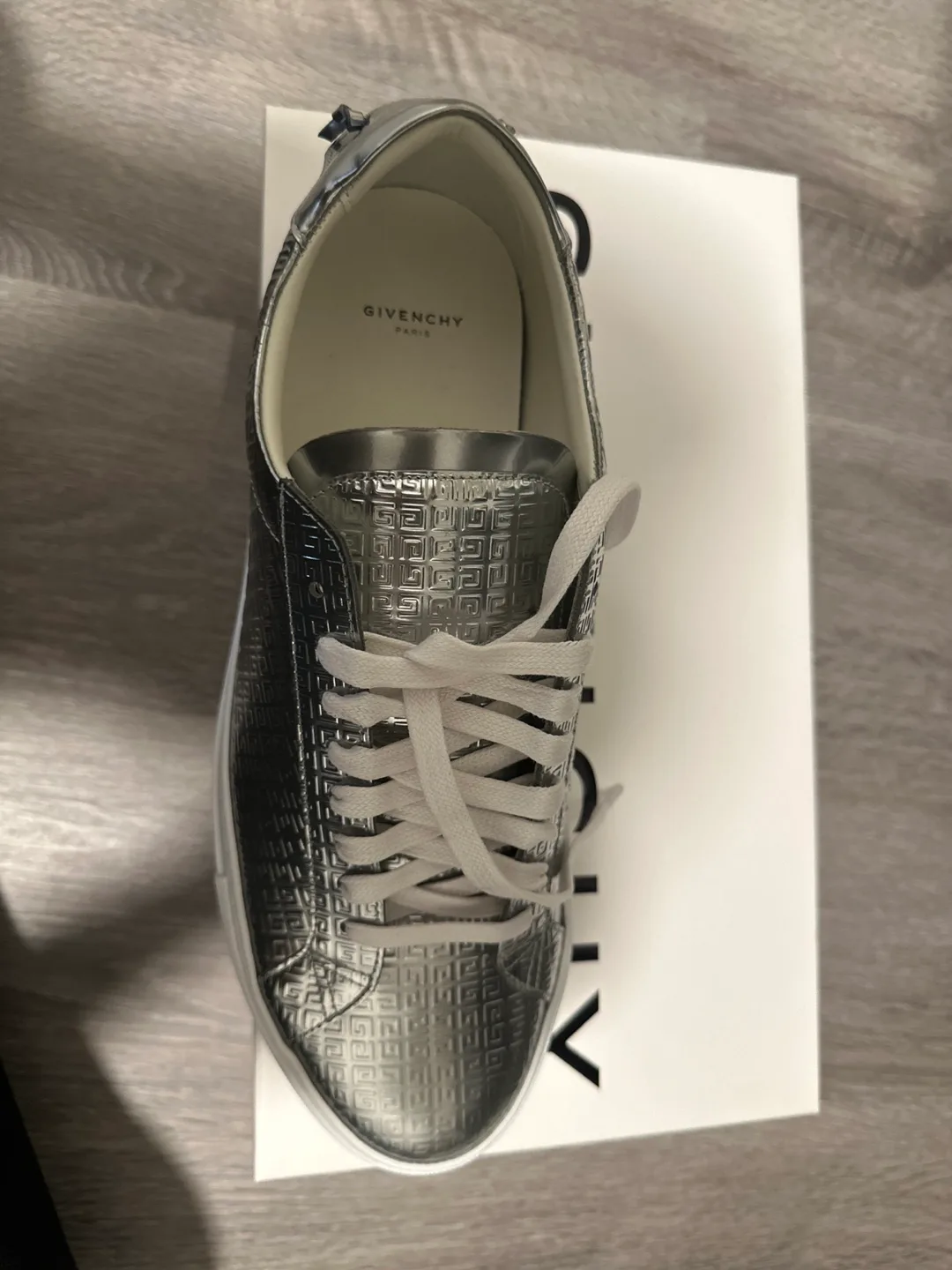 Givenchy Silver Embossed Sneakers thumbnail