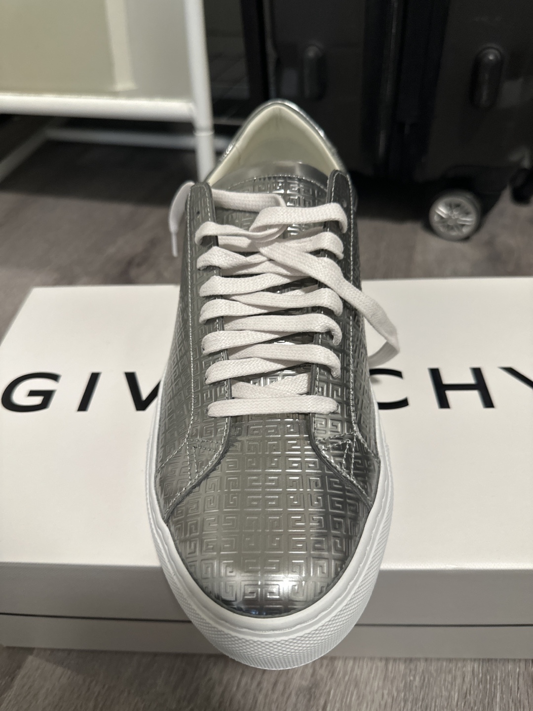 Givenchy Silver Embossed Sneakers - photo 5
