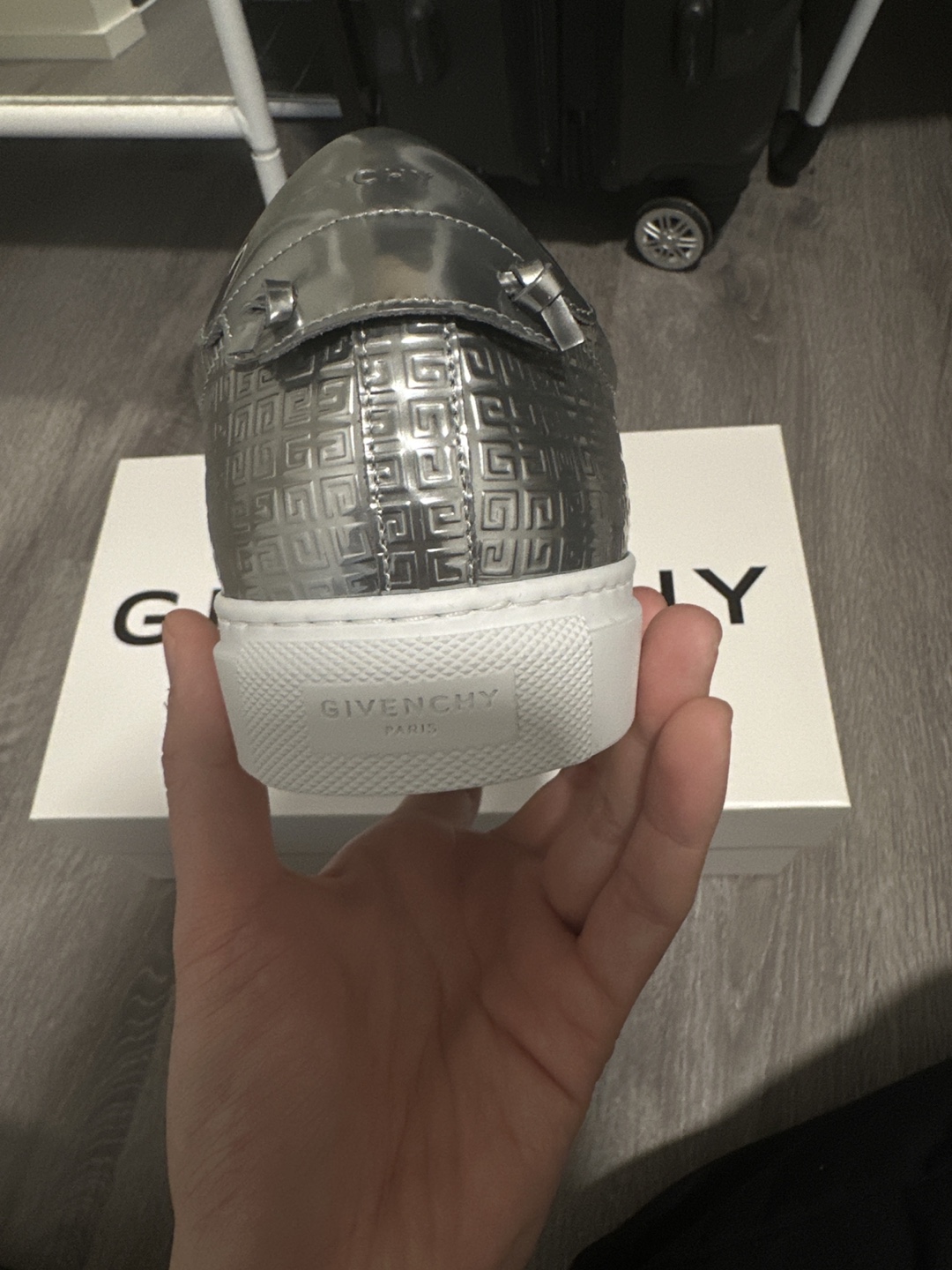 Givenchy Silver Embossed Sneakers - photo 2