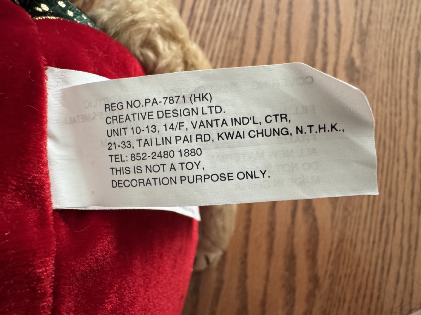 Christmas Plush Bear Decoration - photo 3