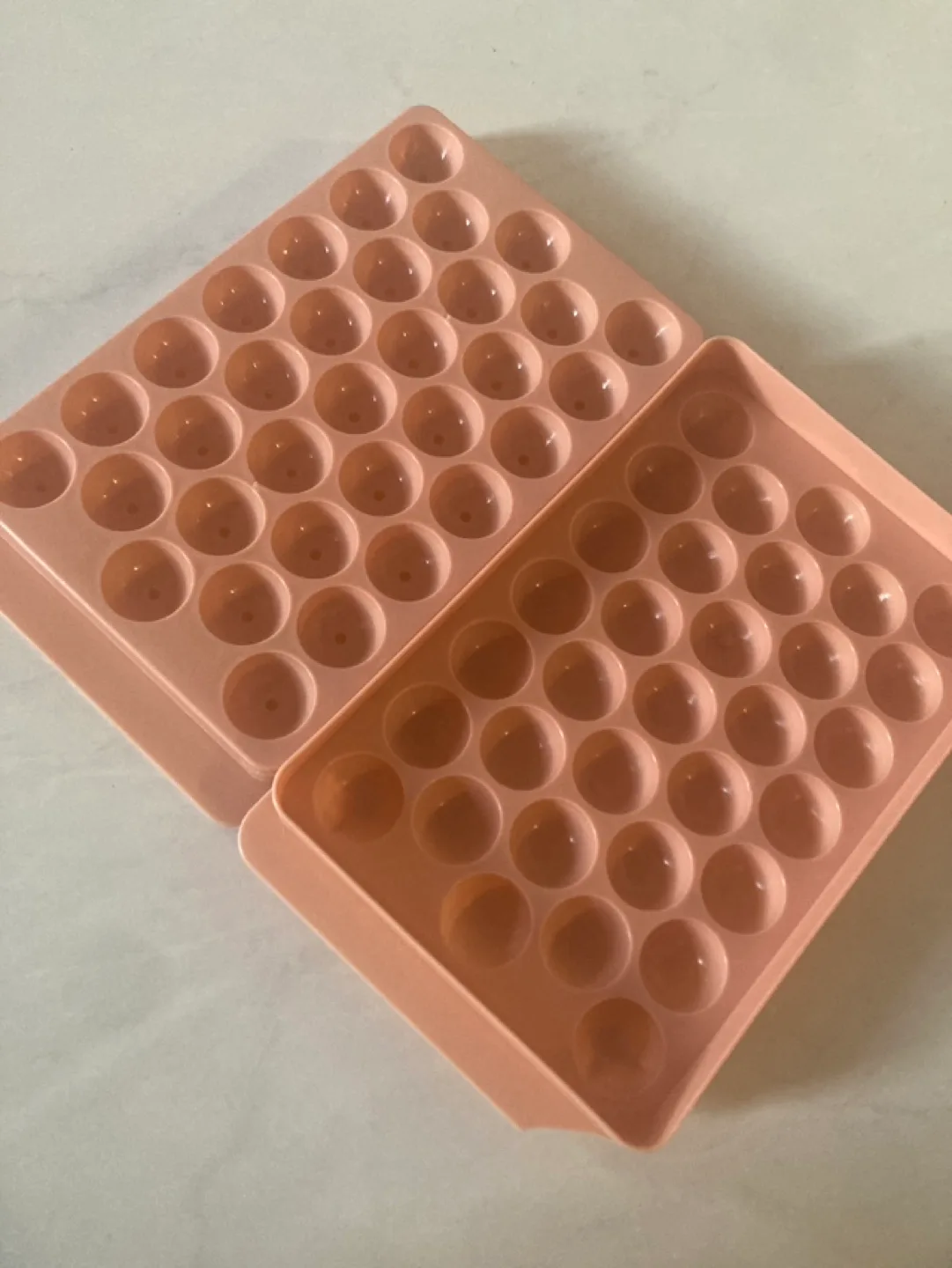 Two Pink Plastic Chocolate/Ice Moulds thumbnail