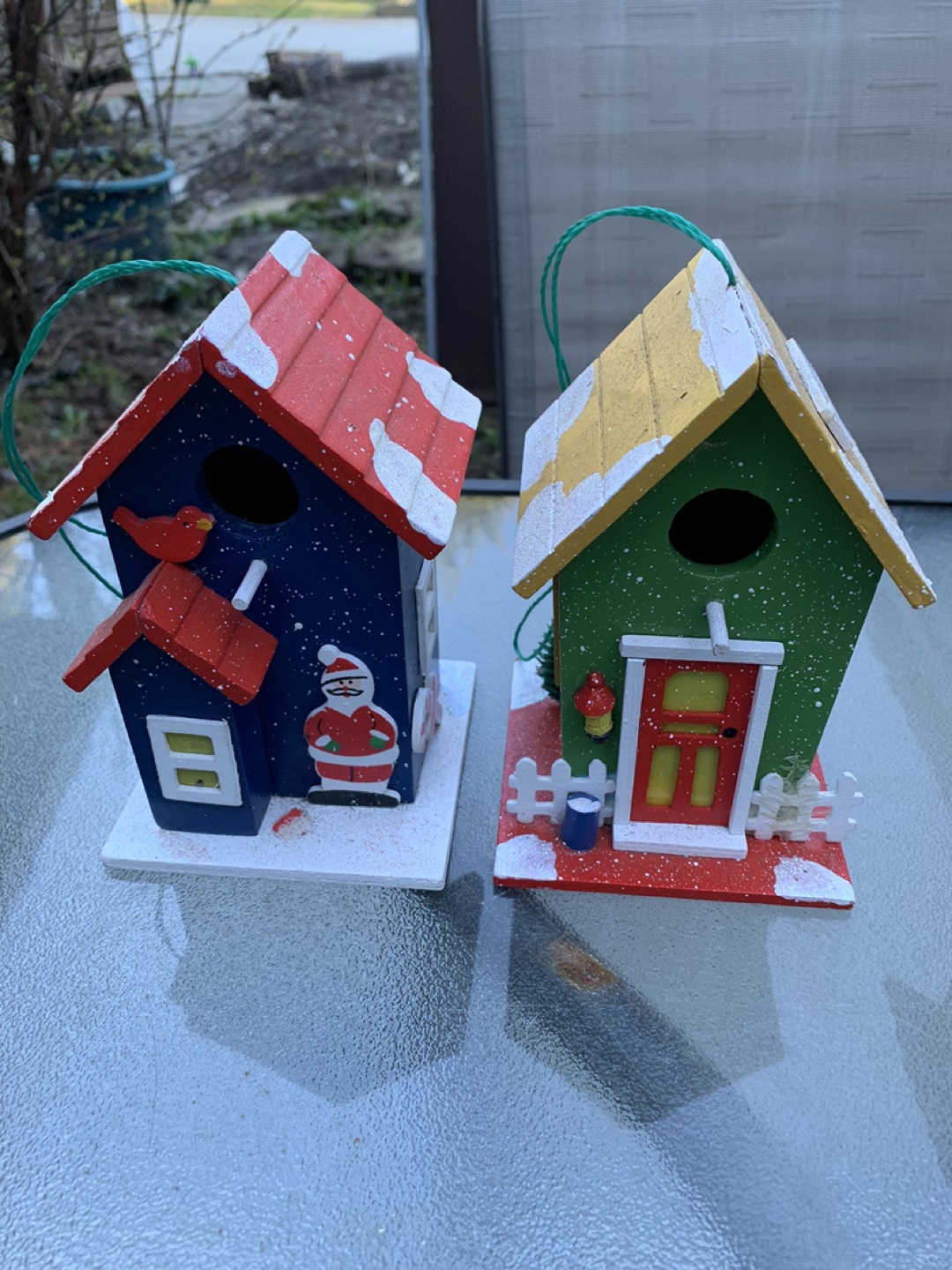 Set of 5 Hand Painted Birdhouses