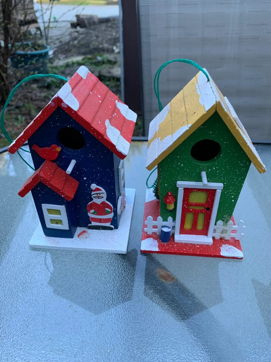 Set of 5 Hand Painted Birdhouses