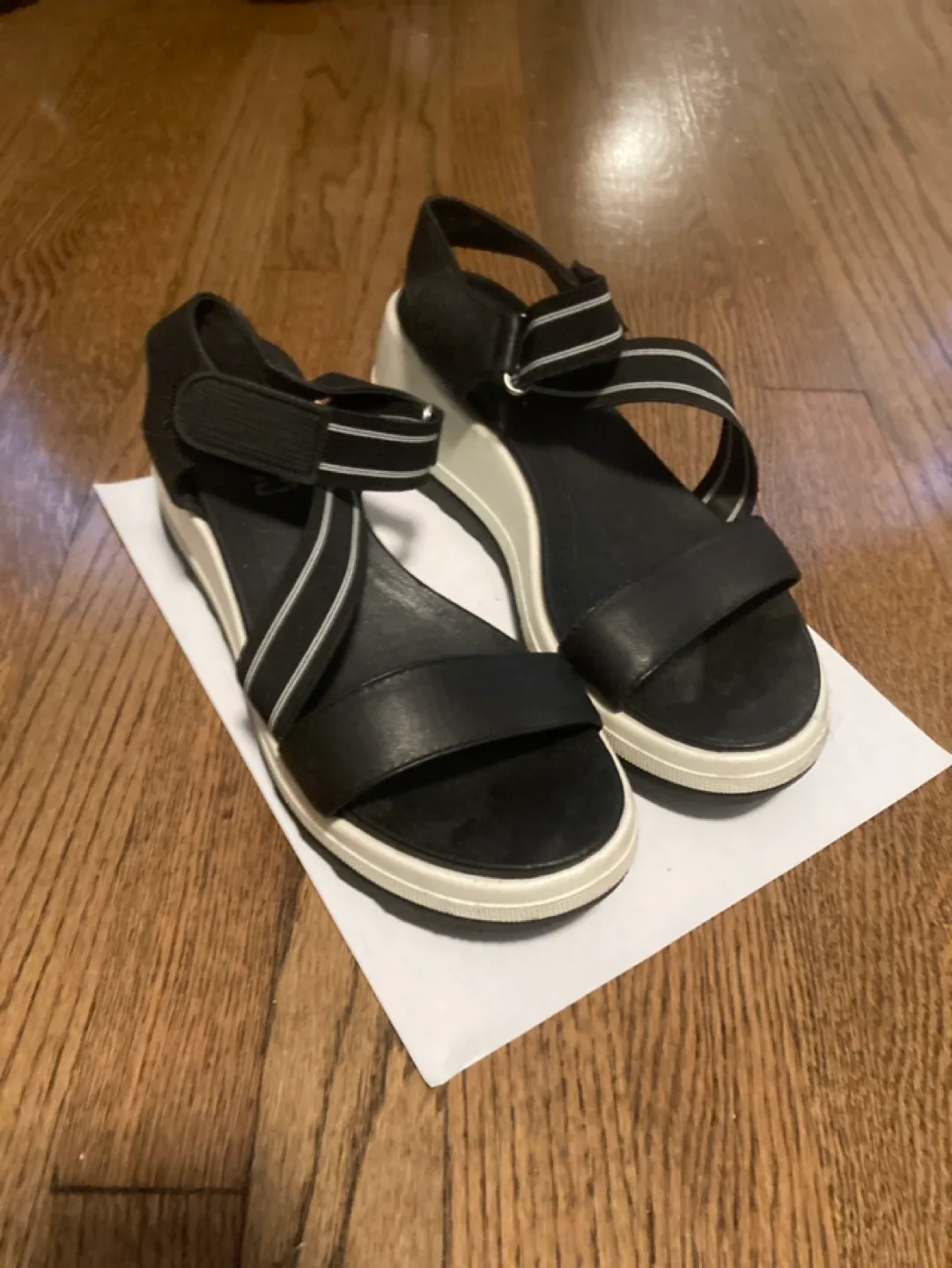 Black Cougar Wedge Sandals thumbnail