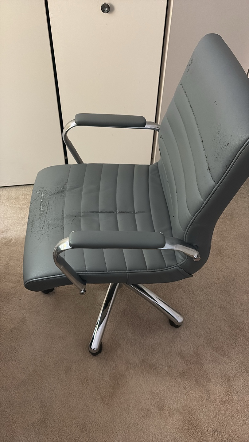 Blue Desk with Gold Handles (free chair) - photo 2