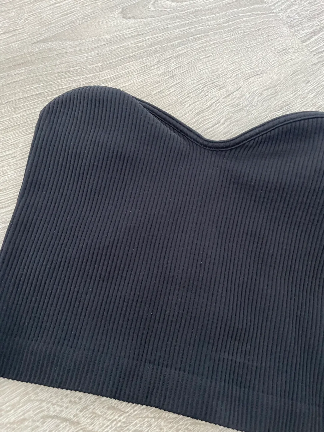 Black Ribbed Strapless Top image indicator(3)