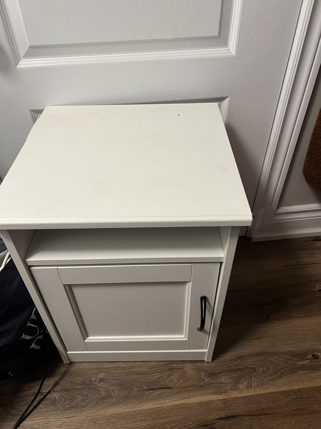White Nightstand with Drawer
