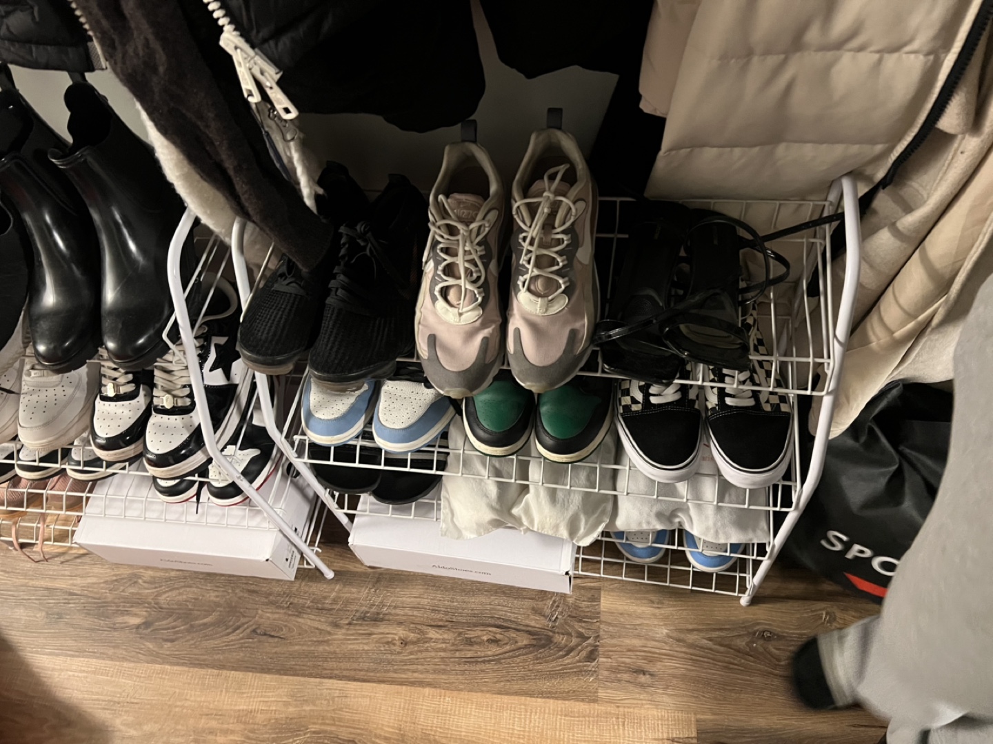 Two Wal-Mart shoe racks