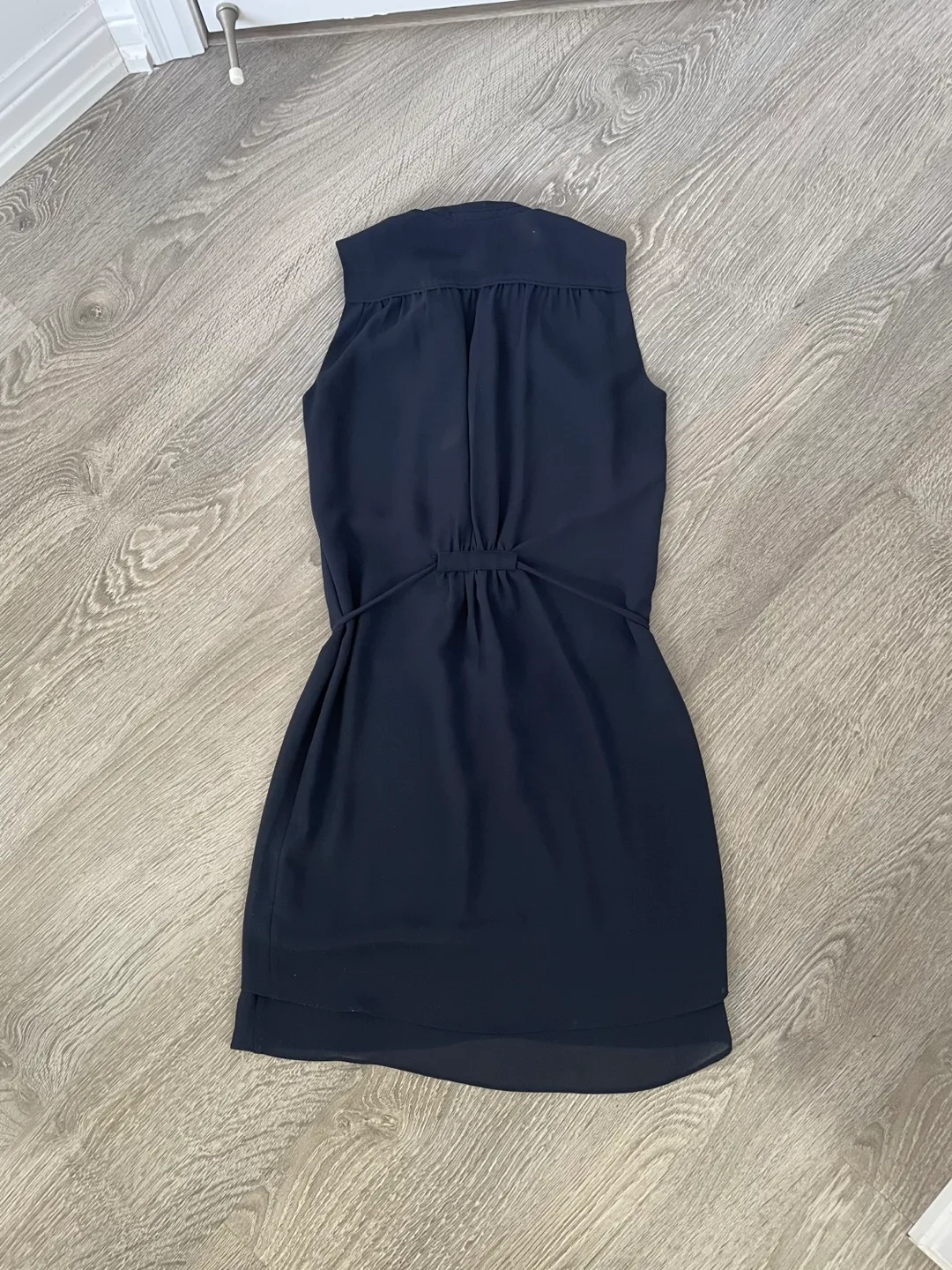 Navy Sleeveless Dress with Button Detail image indicator(2)
