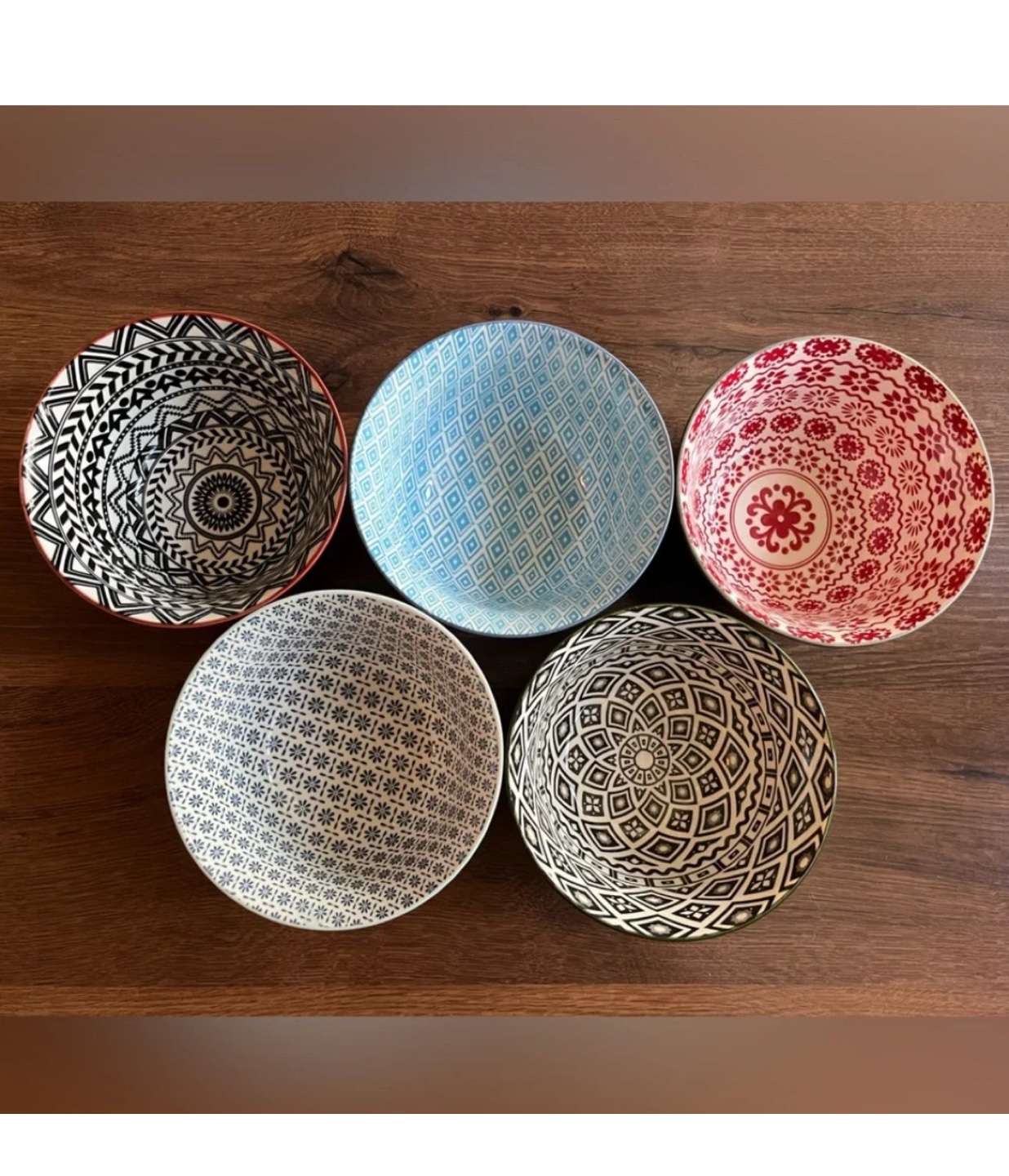 Set of 5 Ceramic Bowls