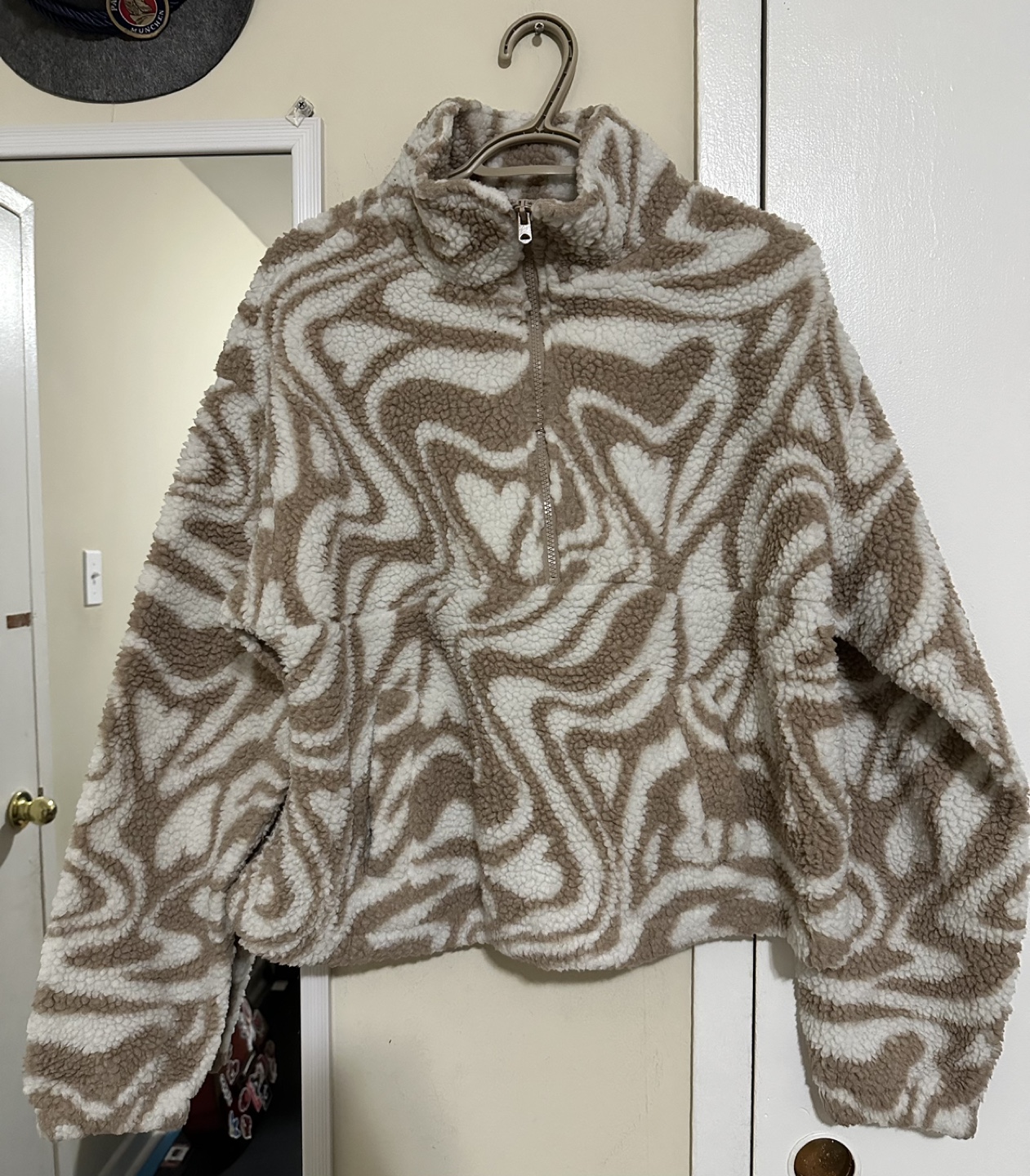 Brown & White Fuzzy Sweater