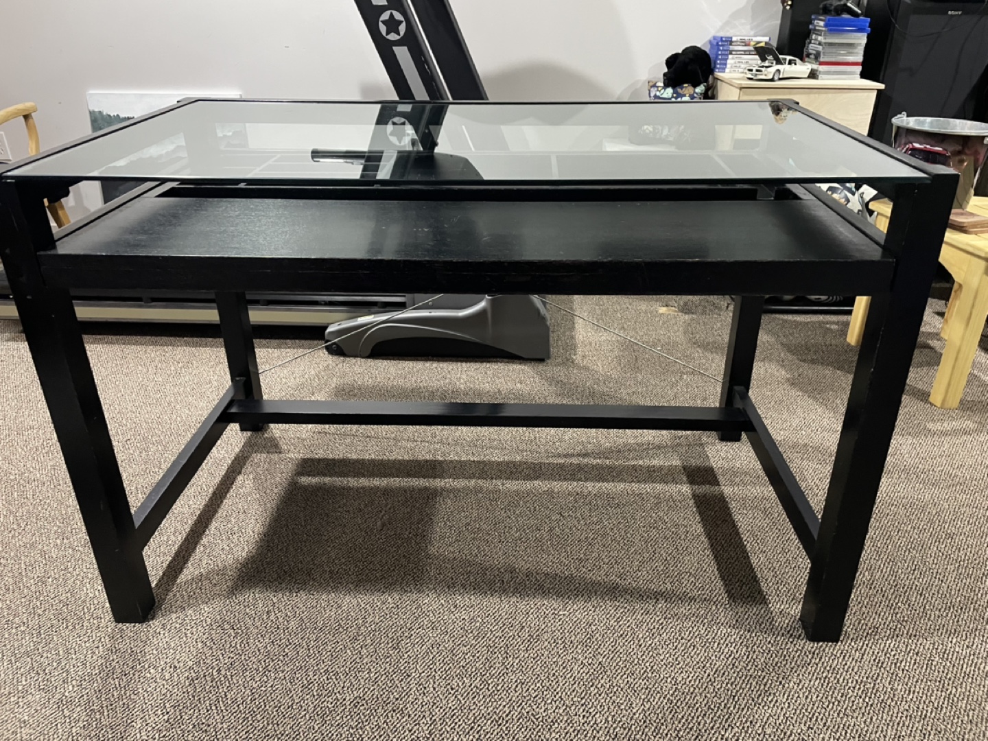 Black Glass Top Desk