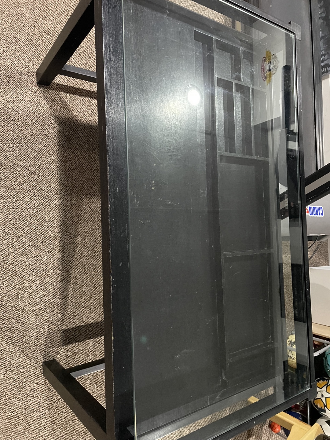 Black Glass Top Desk - photo 2