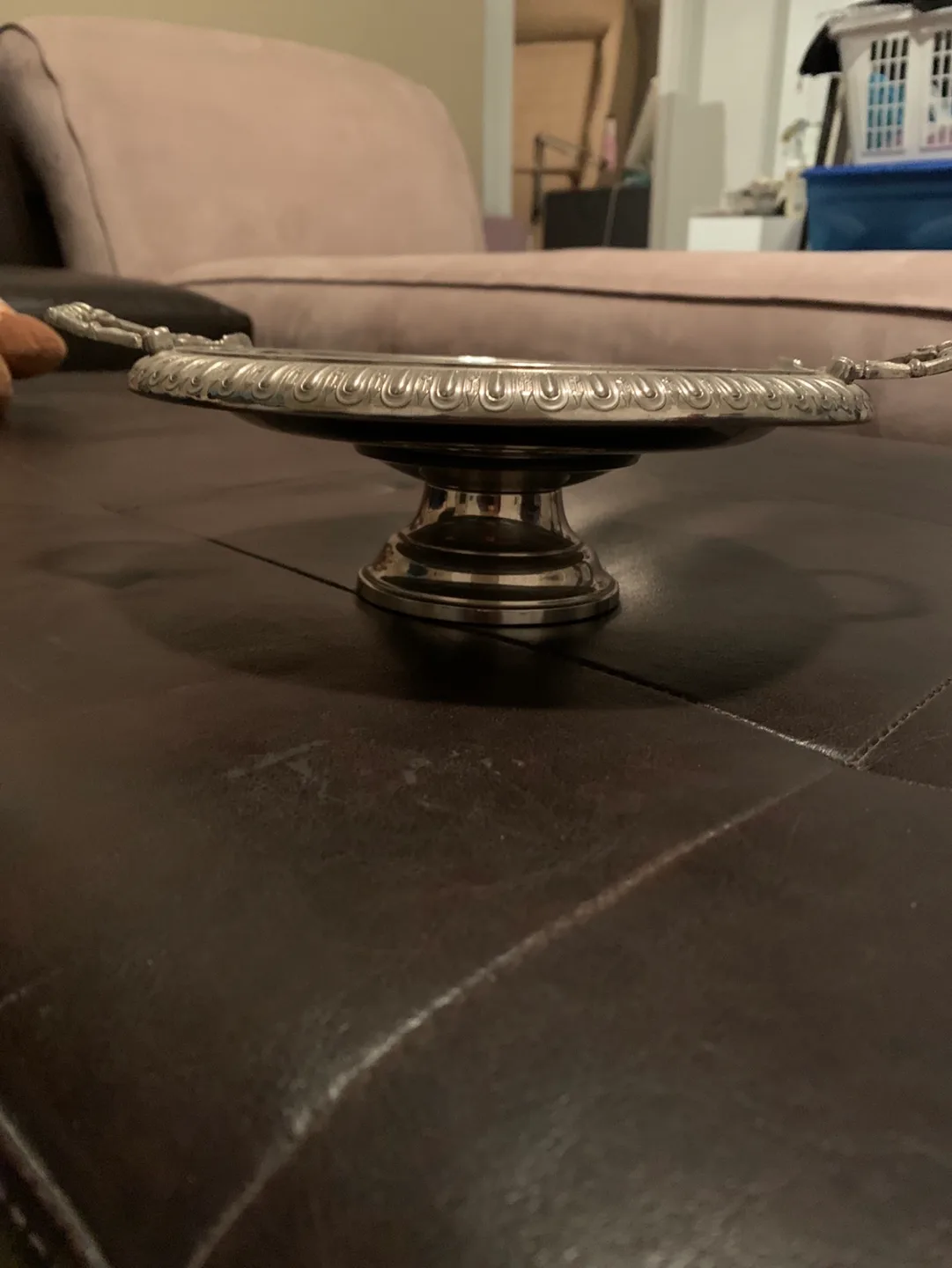 Silver Serving Tray with Handles image indicator(2)