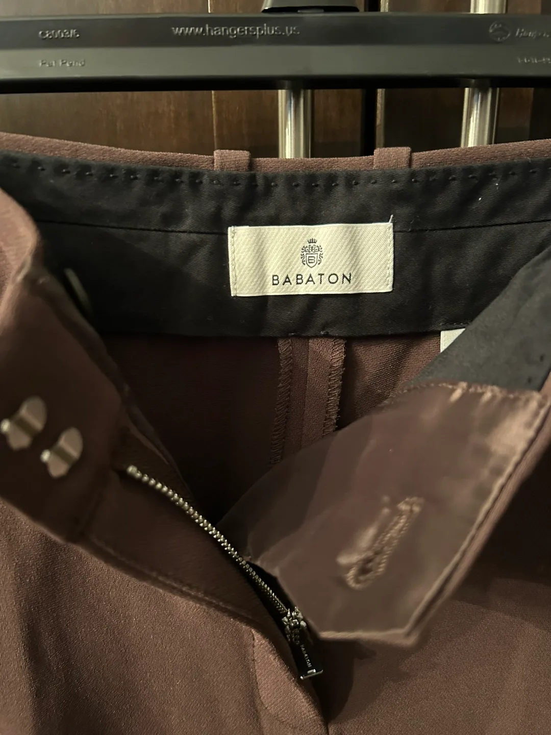 Babaton Brown Straight Leg Pants Size 6 image indicator(2)