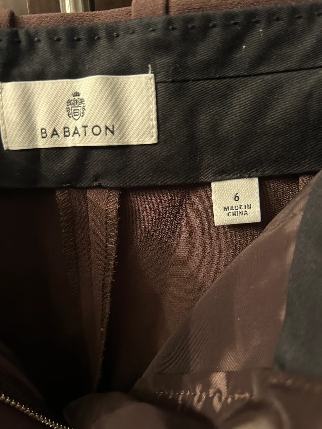 Babaton Brown Straight Leg Pants Size 6 image indicator(3)