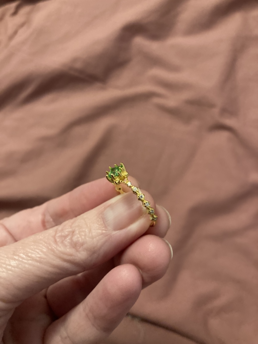 S925 Sterling Silver ring with green gemstone - photo 3