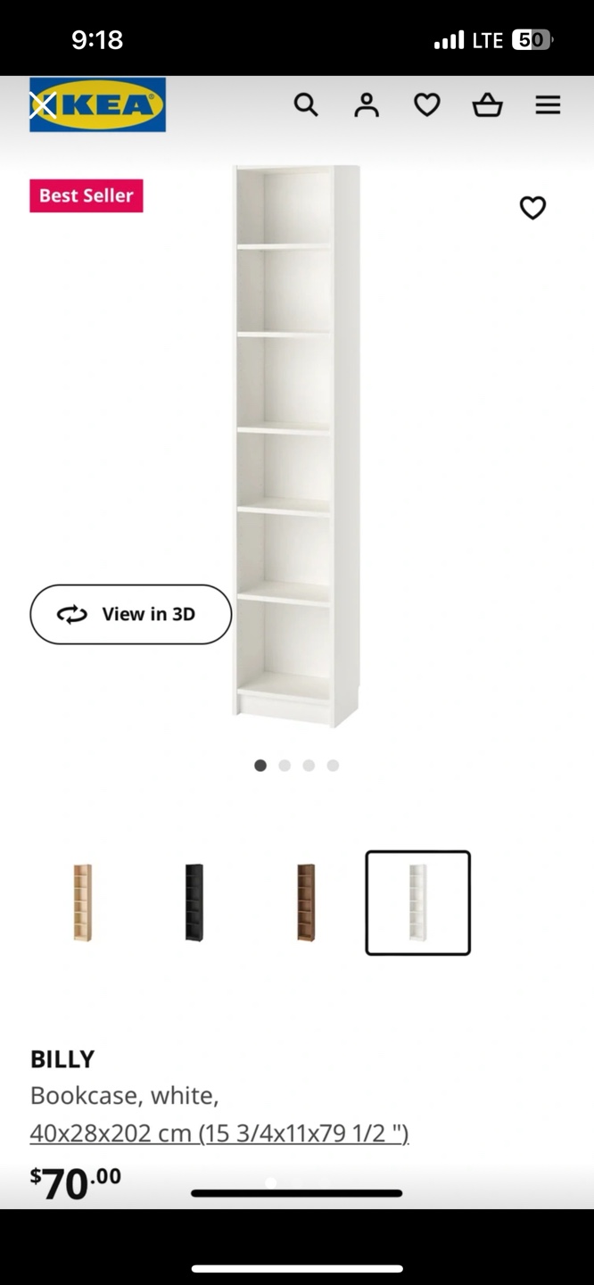 IKEA BILLY Bookcase - White - Set of 2