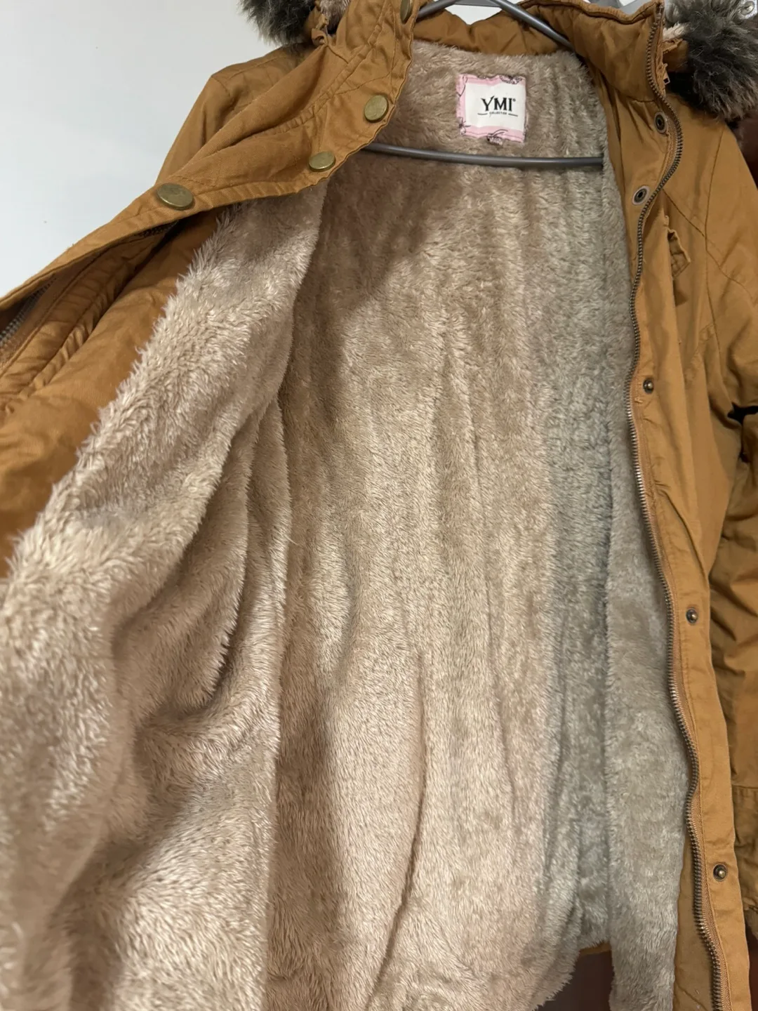 Brown Winter Jacket with Fur Hood image indicator(3)