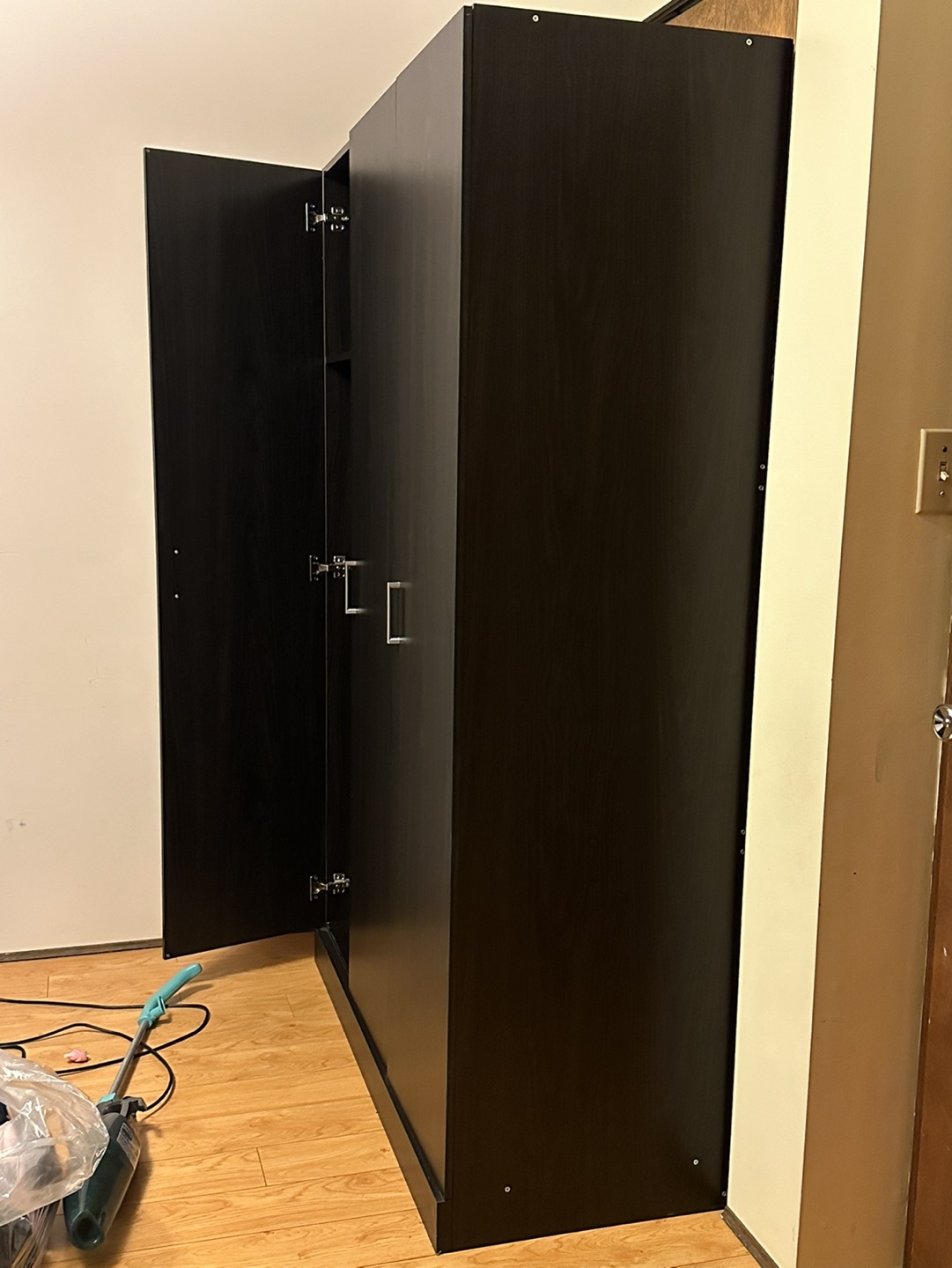 Black Wardrobe with Mirror