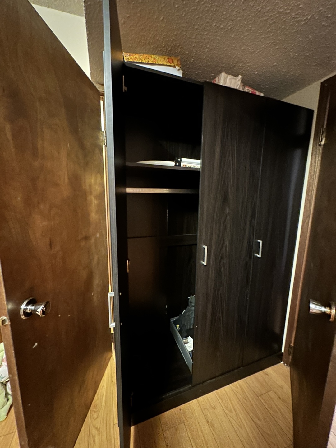 Black Wardrobe with Mirror - photo 3