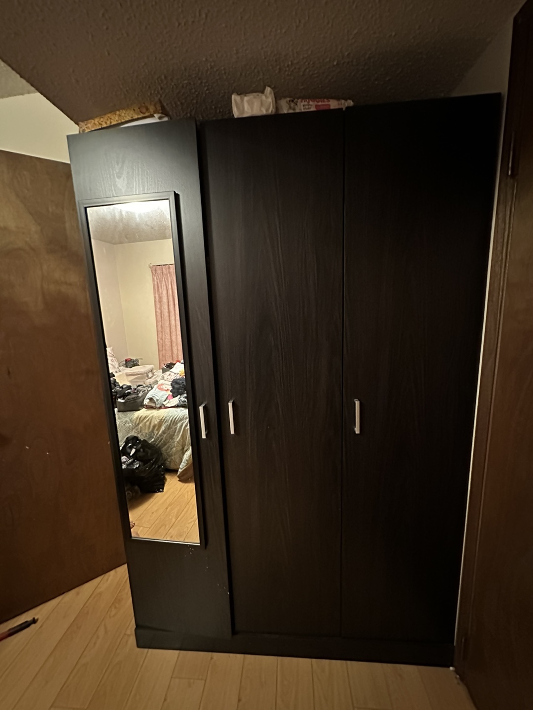 Black Wardrobe with Mirror - photo 4
