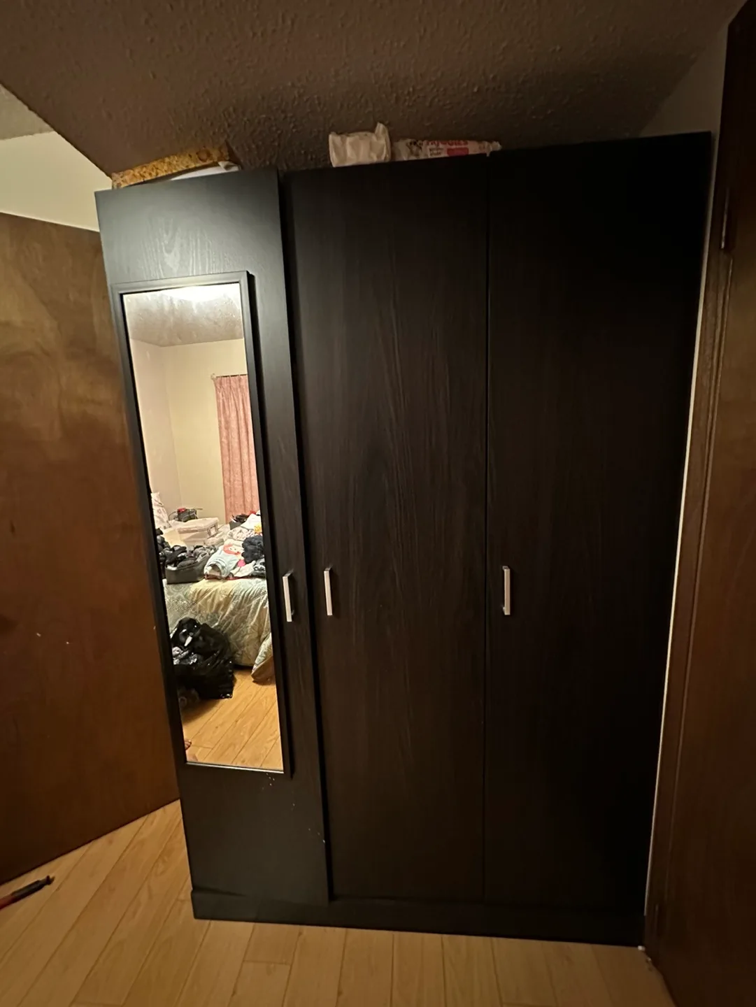 Black Wardrobe with Mirror image indicator(4)