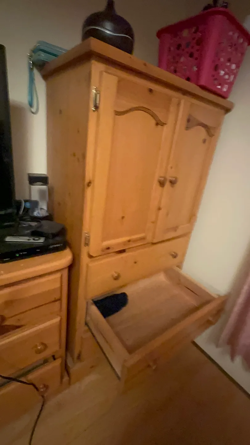 Pine Armoire closet / wardrobe image indicator(2)