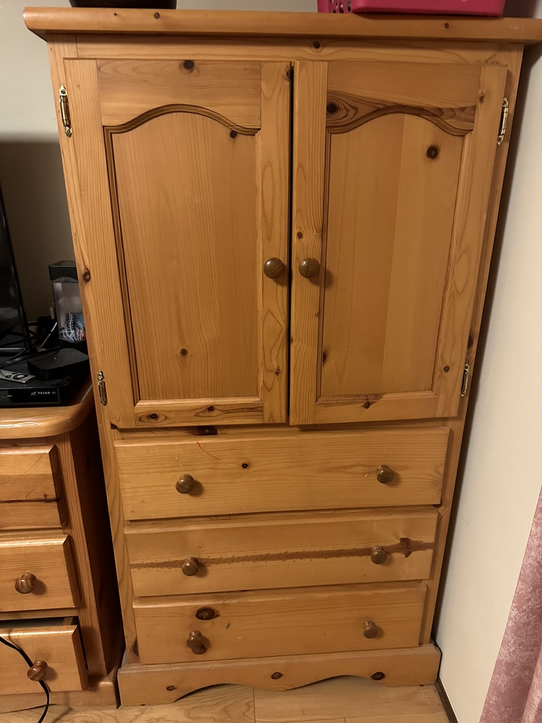 Pine Armoire closet / wardrobe
