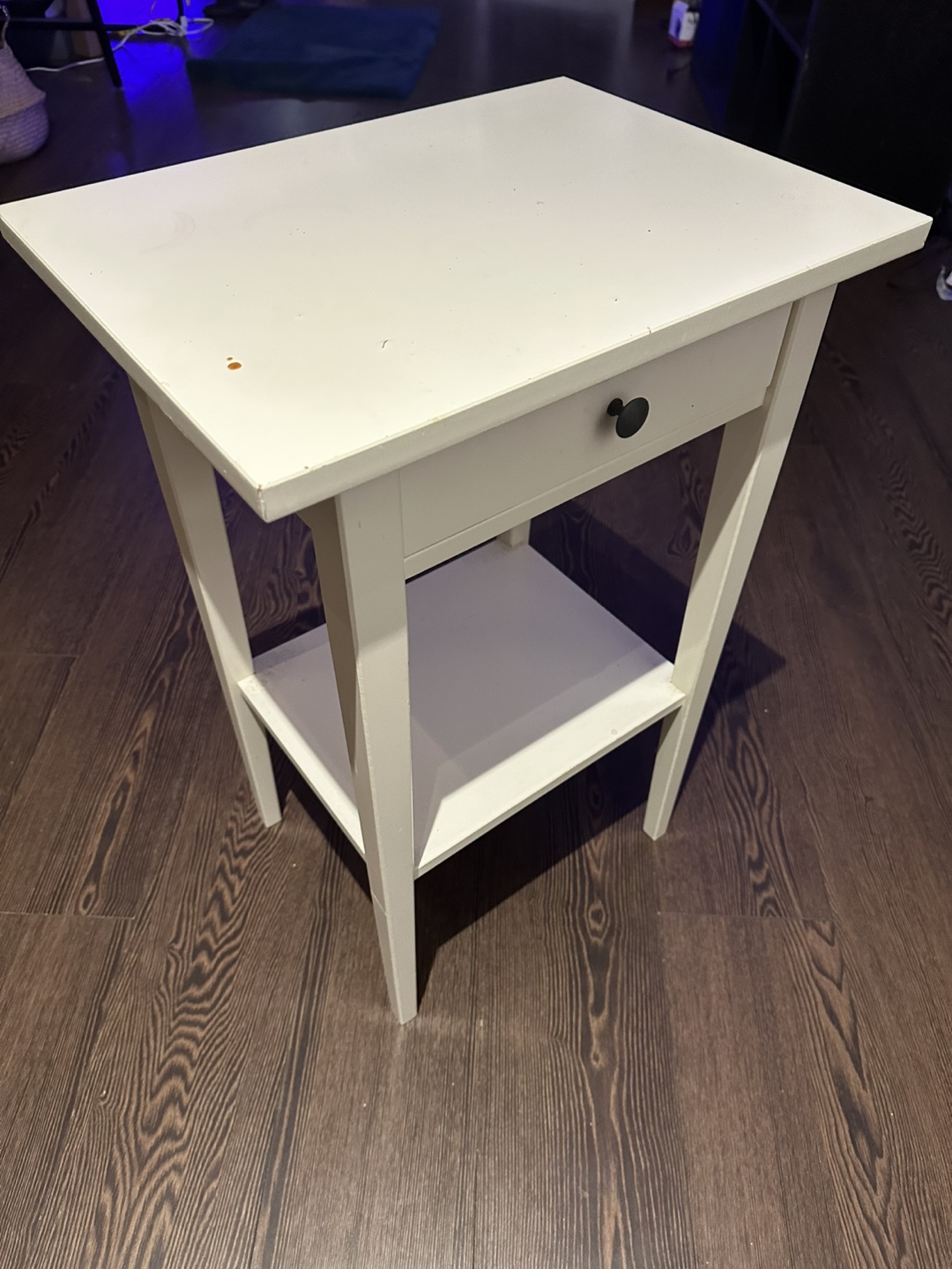 White Nightstand with Drawer